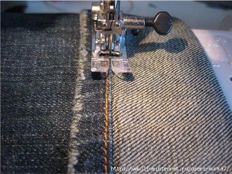 Подшиваем джинсы с сохранением фабричного шва