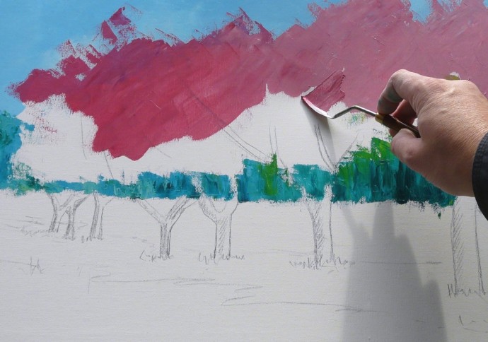 ​Рисуем розовый лес