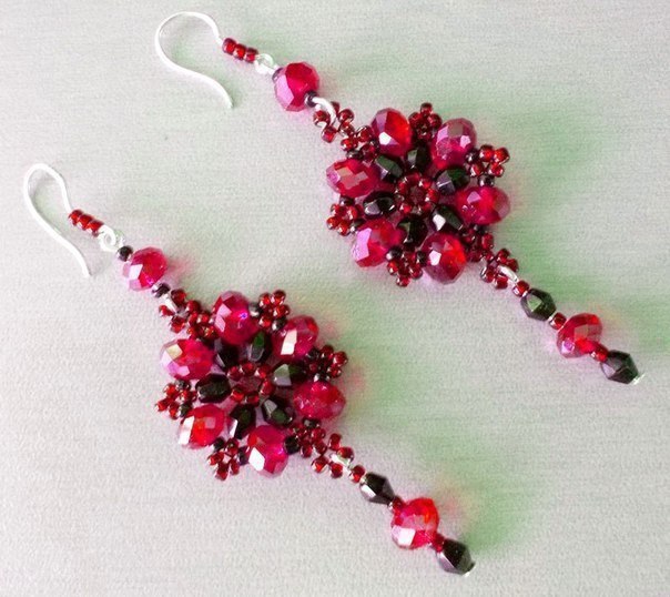 Серёжки из бисера со схемами