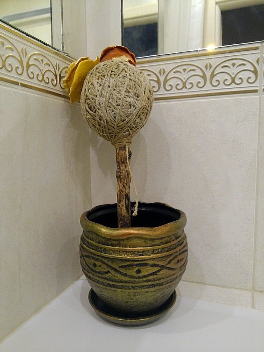 Топиарий из апельсиновых корок