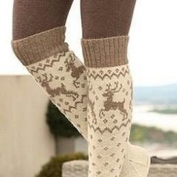 Вяжем тёплые гольфы с оленями