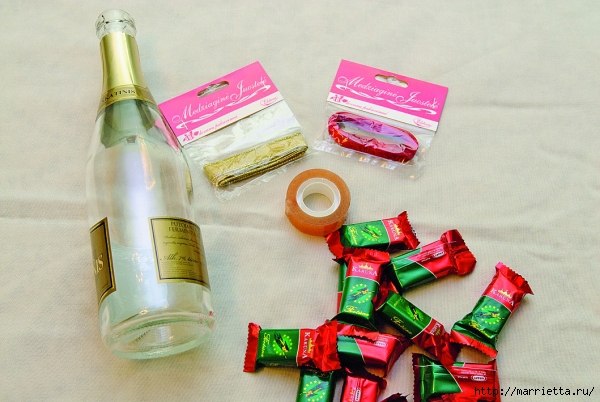 Конфетная ёлка из бутылки Конфетная ёлка из бутылки