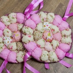 Круглые подушки в технике bubble quilt