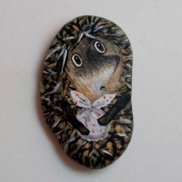 Роспись камней своими руками: ёжик