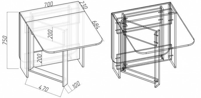Складные столы своими руками с чертежами