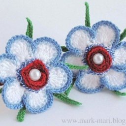 ​Вязаные цветочки
