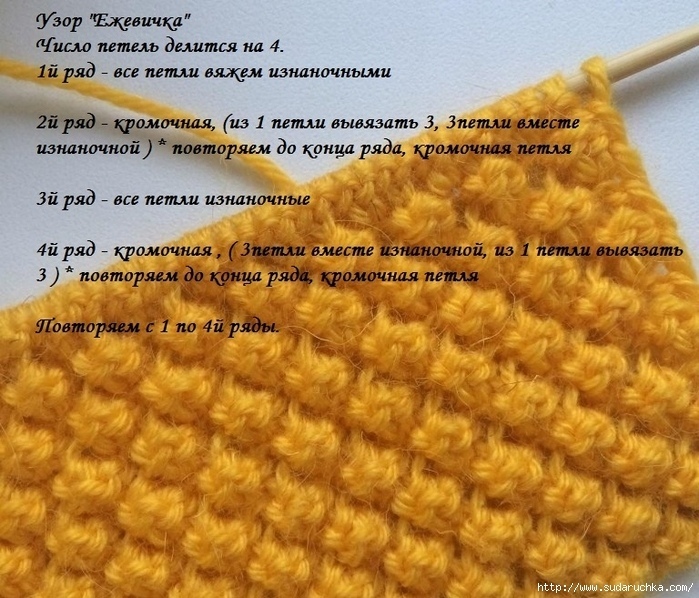 Узор спицами "Ежевичка" 0 Узор спицами "Ежевичка" 0