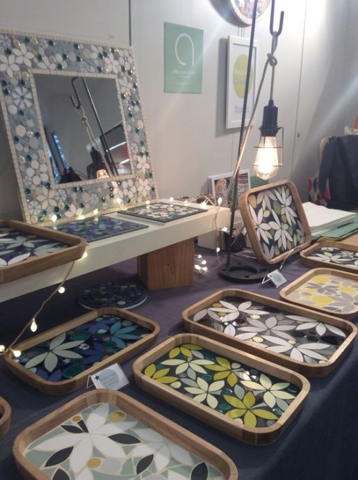 Декоративные подносы с мозаикой и остатков плитки