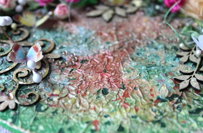 Цветочное панно с фактурным фоном