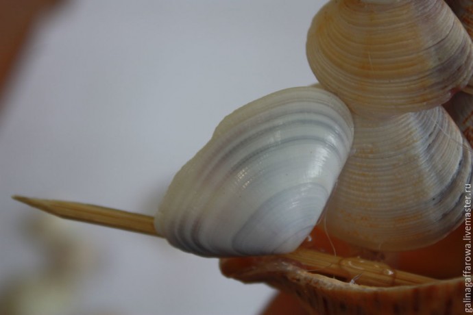 Кораблик из морских ракушек