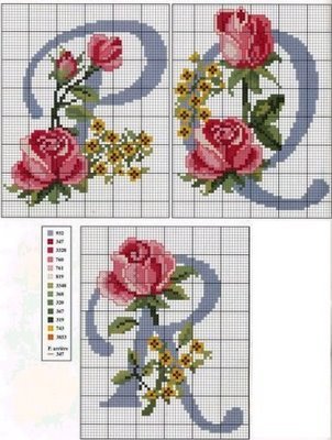 Монограммы в технике вышивки крестом, чтобы ваши вещи стали неповторимыми