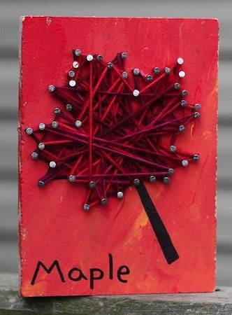 Простые и красивые панно из ниток и гвоздей Простые и красивые панно из ниток и гвоздей