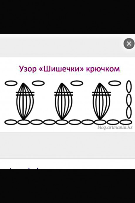 Узор шишечки: схема