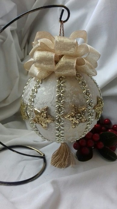 Варианты декора елочных шаров