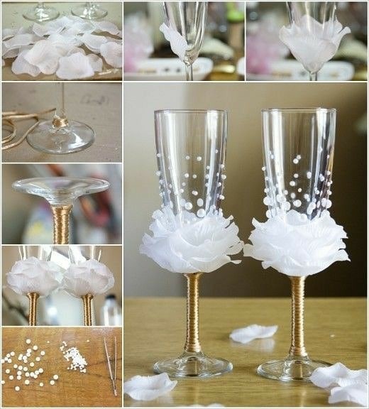 Вдохновляющие идеи декора свадебных бокалов