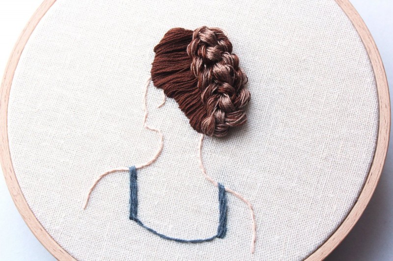 Вышивки с объемными волосами: новые идеи