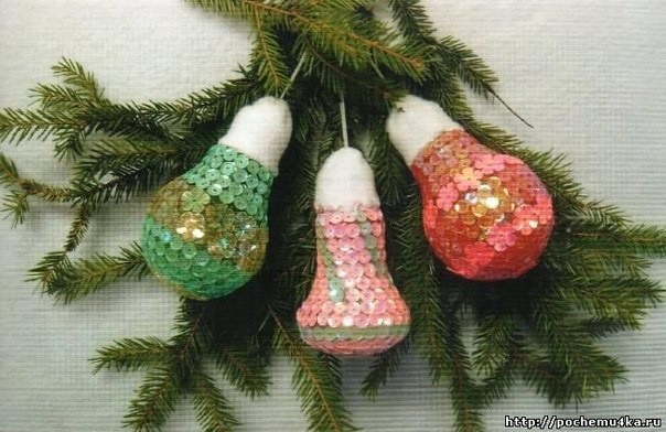 Ёлочные игрушки из лампочек