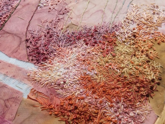 Вышитая картина "Розовый лес"