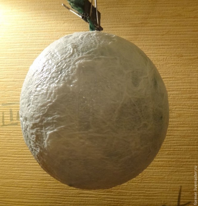 Большой декоративный шар из папье-маше