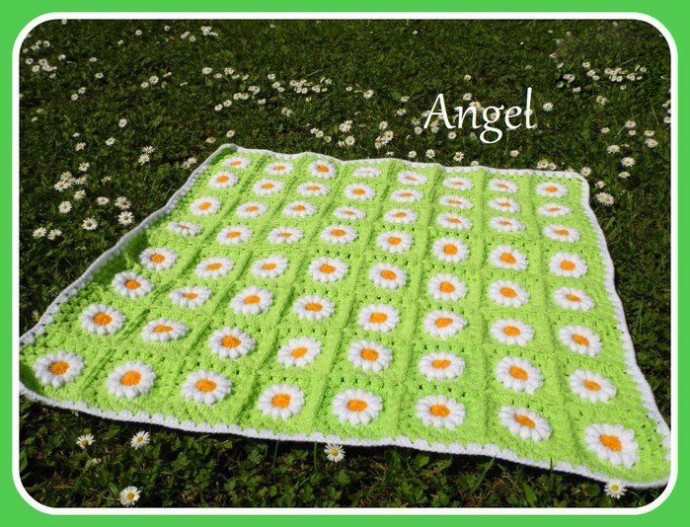 ​Плед из ромашек: мастер-класс