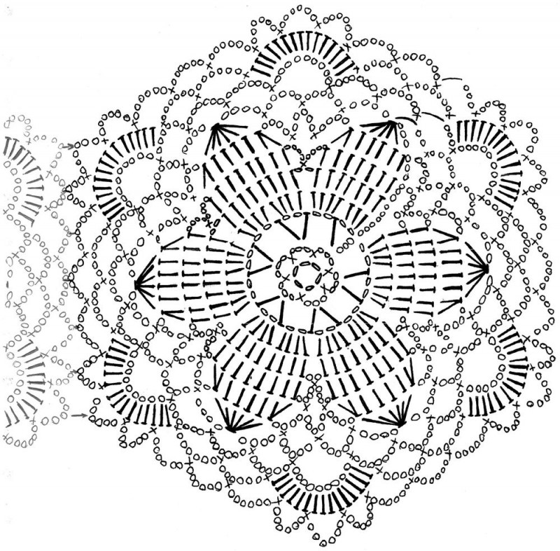 Шестиугольные мотивы крючком