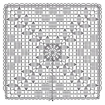 Ажурные квадратные мотивы