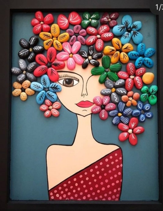 Портреты из морских или речных камней