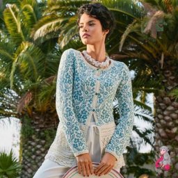 ​Жаккардовый жакет с ажурным низом