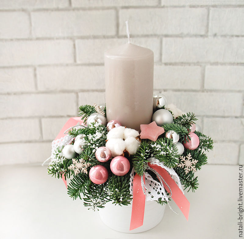 Новогодние композиции со свечами