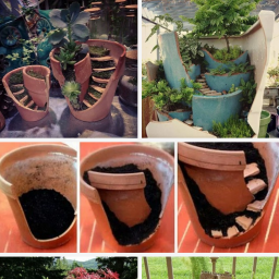 Сказочные композиции в цветочных горшках