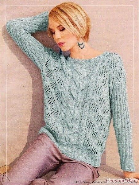 ​Стильный пуловер цвета мяты