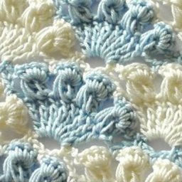 ​Интересный узор крючком в виде ракушки