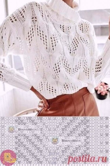 ​Ажурные узоры на спицах для вязания джемперов