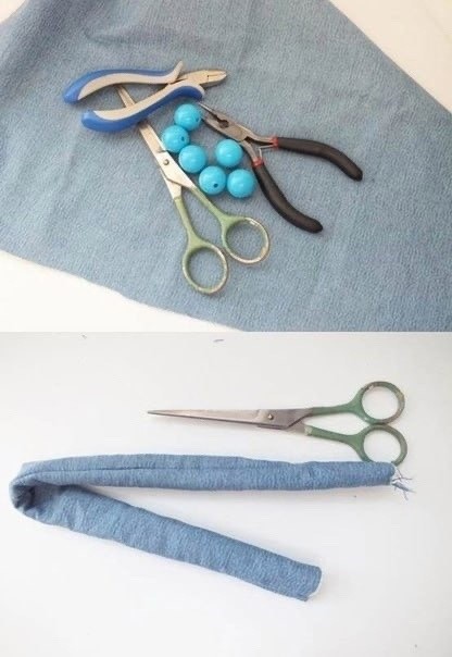 Делаем браслет из джинсовой ткани