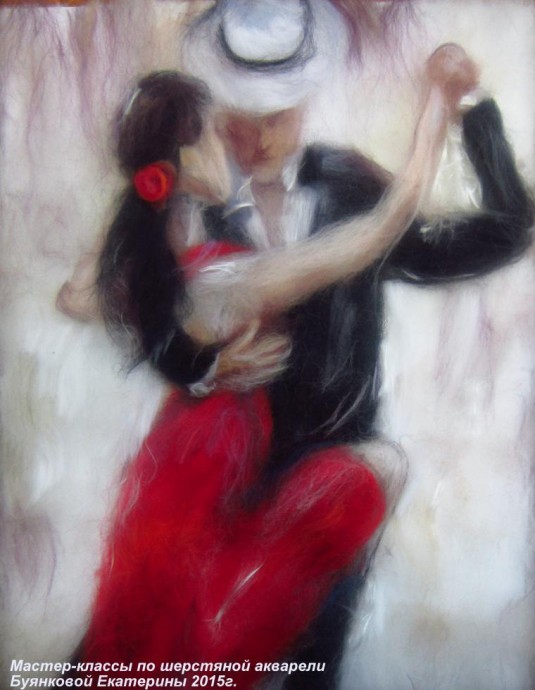 Влюбленные пары в технике шерстяной акварели: утонченные идеи