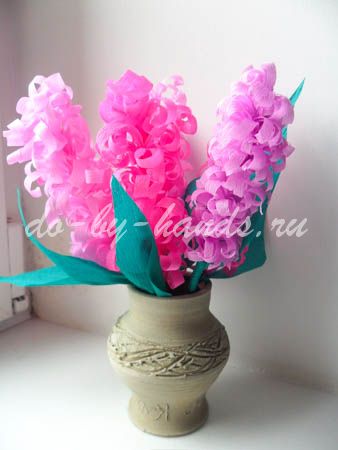 Букет цветов из креп бумаги