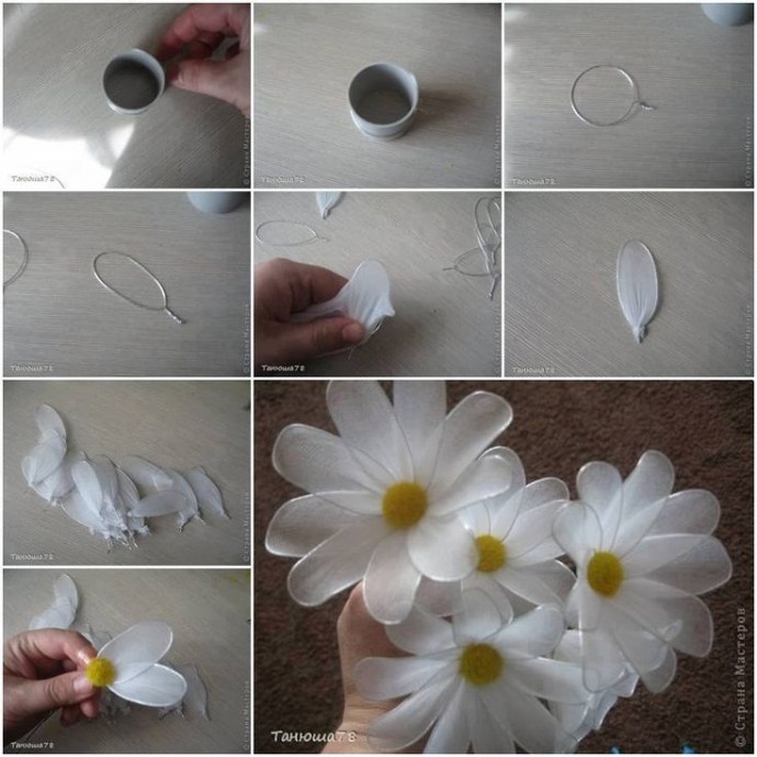 Делаем цветы из капрона