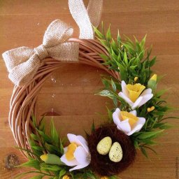 Мастерим весенний пасхальный веночек своими руками