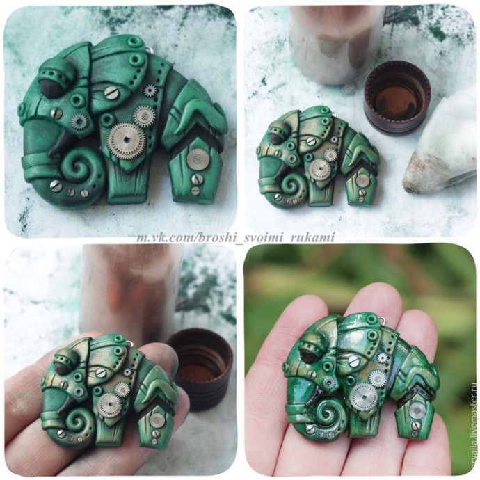 Необычный слон в стиле биомеханика