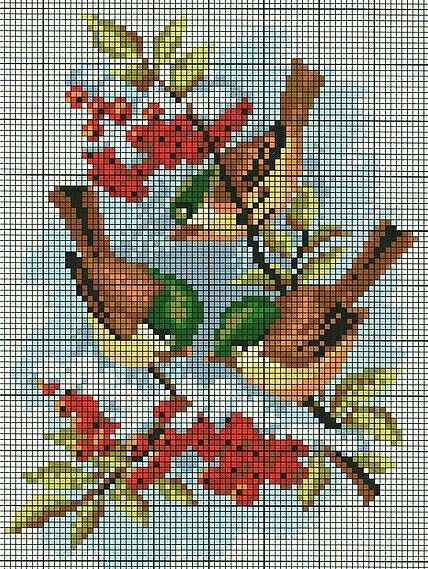 Подборка схем вышивки с птичками