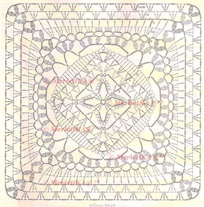 Ажурные квадратные мотивы