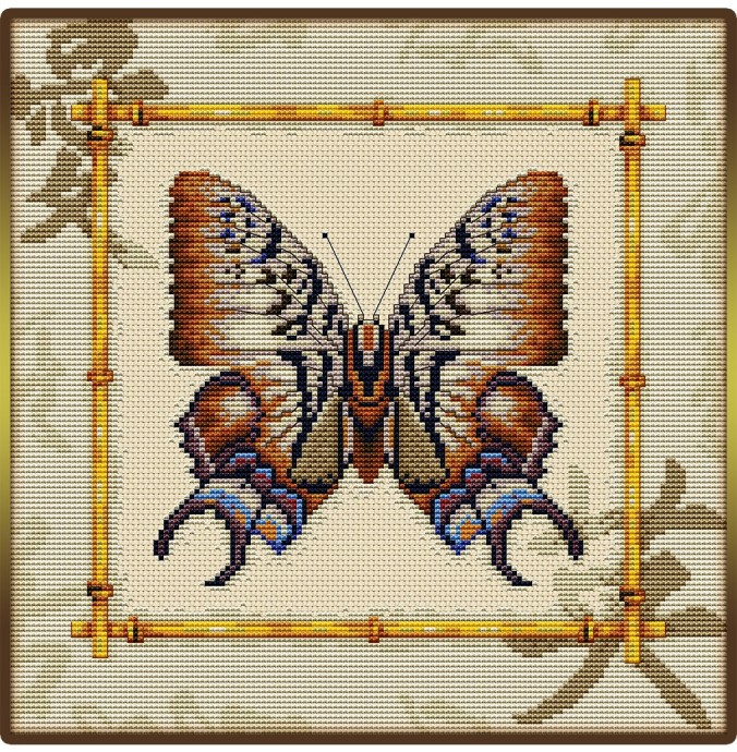​Бабочка в нейтральных коричневых цветах