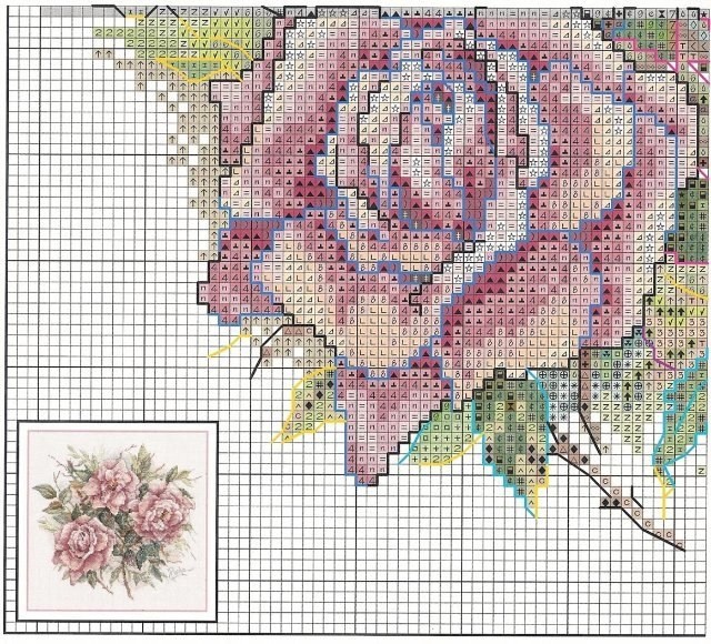Подушка с цветочной вышивкой