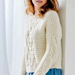 ​Пуловер с поперечной резинкой