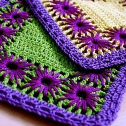 Прихватки: вышивка поверх вязания