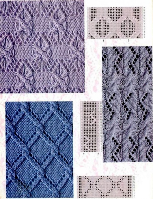 Самые красивые узоры на спицах со схемами