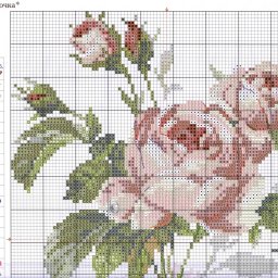 Вышиваем крестиком розы: схемы