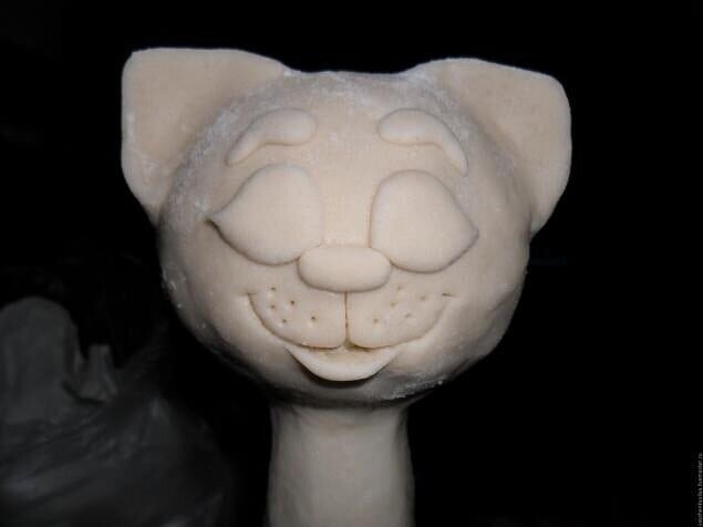 ​Декоративный интерьерный кот из соленого теста
