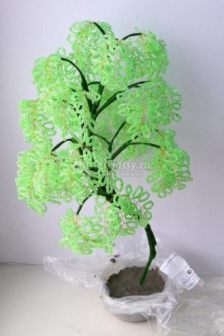 ​Нежная берёзка из бисера