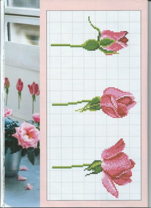 Утонченная вышивка миниатюрных роз